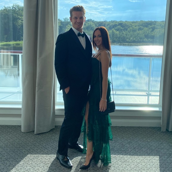 MAJORELLE Green Strapless Sweetheart Gown - Picture 3 of 5